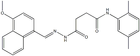 N-(2,5-dimethylphenyl)-4-{2-[(E)-(4-methoxy-1-naphthyl)methylidene]hydrazino}-4-oxobutanamide Struktur