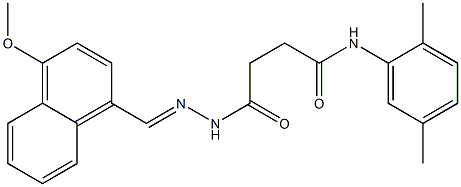 N-(2,5-dimethylphenyl)-4-{2-[(E)-(4-methoxy-1-naphthyl)methylidene]hydrazino}-4-oxobutanamide,,结构式