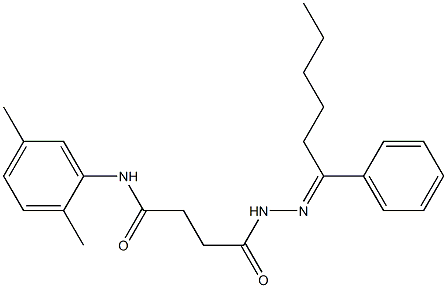 N-(2,5-dimethylphenyl)-4-oxo-4-{2-[(E)-1-phenylhexylidene]hydrazino}butanamide Structure