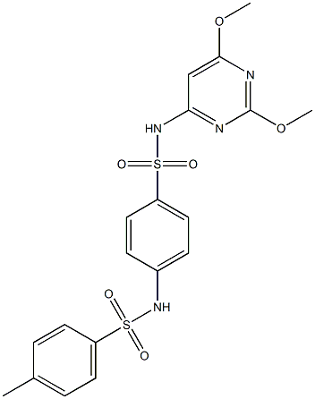 N-(2,6-dimethoxy-4-pyrimidinyl)-4-{[(4-methylphenyl)sulfonyl]amino}benzenesulfonamide Struktur