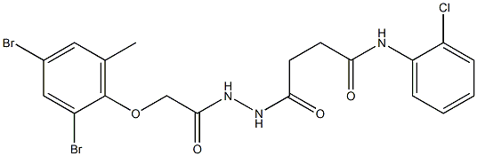 N-(2-chlorophenyl)-4-{2-[2-(2,4-dibromo-6-methylphenoxy)acetyl]hydrazino}-4-oxobutanamide|