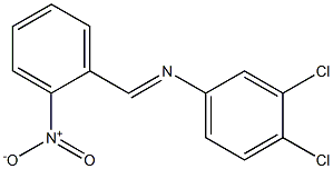 3,4-dichloro-N-[(E)-(2-nitrophenyl)methylidene]aniline 化学構造式