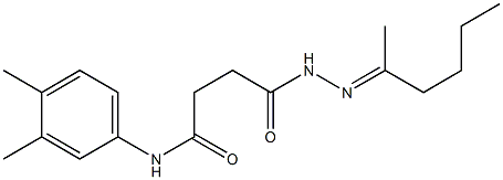 N-(3,4-dimethylphenyl)-4-{2-[(E)-1-methylpentylidene]hydrazino}-4-oxobutanamide 结构式