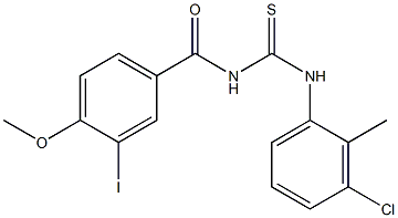 N-(3-chloro-2-methylphenyl)-N'-(3-iodo-4-methoxybenzoyl)thiourea 结构式