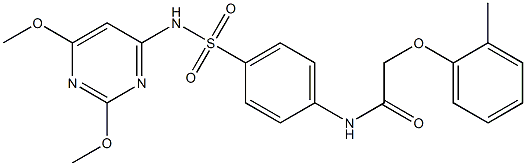 N-(4-{[(2,6-dimethoxy-4-pyrimidinyl)amino]sulfonyl}phenyl)-2-(2-methylphenoxy)acetamide Structure