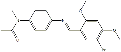 N-(4-{[(E)-(5-bromo-2,4-dimethoxyphenyl)methylidene]amino}phenyl)-N-methylacetamide 化学構造式