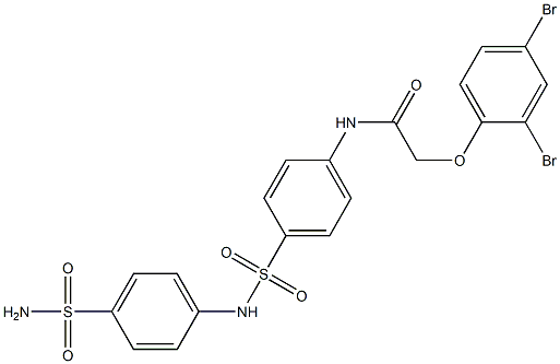 N-(4-{[4-(aminosulfonyl)anilino]sulfonyl}phenyl)-2-(2,4-dibromophenoxy)acetamide Structure