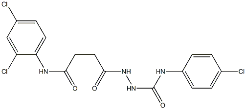 N-(4-chlorophenyl)-2-[4-(2,4-dichloroanilino)-4-oxobutanoyl]-1-hydrazinecarboxamide Struktur