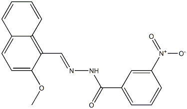 N'-[(E)-(2-methoxy-1-naphthyl)methylidene]-3-nitrobenzohydrazide 结构式