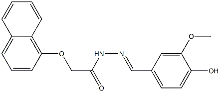 N'-[(E)-(4-hydroxy-3-methoxyphenyl)methylidene]-2-(1-naphthyloxy)acetohydrazide,,结构式