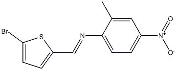 N-[(E)-(5-bromo-2-thienyl)methylidene]-N-(2-methyl-4-nitrophenyl)amine,,结构式