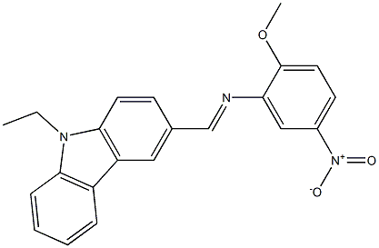 N-[(E)-(9-ethyl-9H-carbazol-3-yl)methylidene]-N-(2-methoxy-5-nitrophenyl)amine Structure