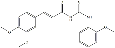 N-[(E)-3-(3,4-dimethoxyphenyl)-2-propenoyl]-N'-(2-methoxyphenyl)thiourea Structure