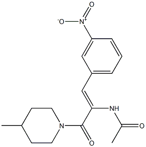 N-[(Z)-1-[(4-methyl-1-piperidinyl)carbonyl]-2-(3-nitrophenyl)ethenyl]acetamide