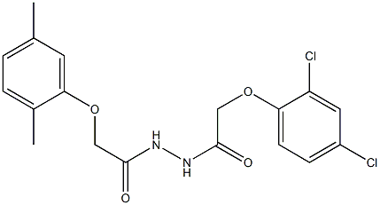 N'-[2-(2,4-dichlorophenoxy)acetyl]-2-(2,5-dimethylphenoxy)acetohydrazide,,结构式