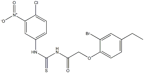 N-[2-(2-bromo-4-ethylphenoxy)acetyl]-N'-(4-chloro-3-nitrophenyl)thiourea Structure