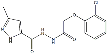 N'-[2-(2-chlorophenoxy)acetyl]-3-methyl-1H-pyrazole-5-carbohydrazide,,结构式