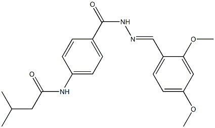 N-[4-({2-[(E)-(2,4-dimethoxyphenyl)methylidene]hydrazino}carbonyl)phenyl]-3-methylbutanamide Structure