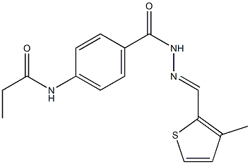 N-[4-({2-[(E)-(3-methyl-2-thienyl)methylidene]hydrazino}carbonyl)phenyl]propanamide Structure