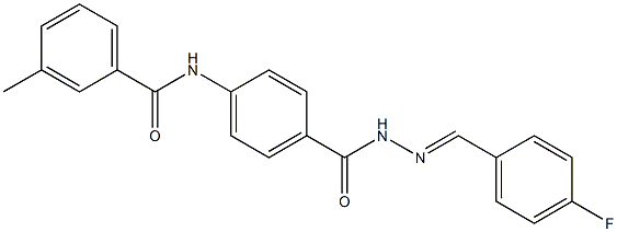 N-[4-({2-[(E)-(4-fluorophenyl)methylidene]hydrazino}carbonyl)phenyl]-3-methylbenzamide,,结构式
