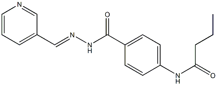 N-[4-({2-[(E)-3-pyridinylmethylidene]hydrazino}carbonyl)phenyl]butanamide Structure