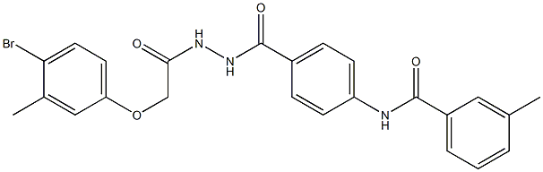 N-[4-({2-[2-(4-bromo-3-methylphenoxy)acetyl]hydrazino}carbonyl)phenyl]-3-methylbenzamide Structure