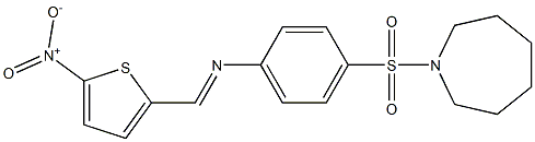 4-(1-azepanylsulfonyl)-N-[(E)-(5-nitro-2-thienyl)methylidene]aniline Struktur