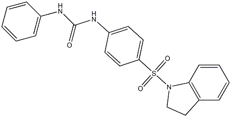 N-[4-(2,3-dihydro-1H-indol-1-ylsulfonyl)phenyl]-N'-phenylurea Struktur