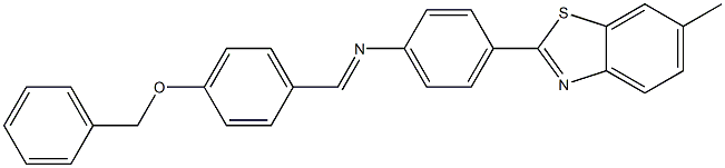 N-{(E)-[4-(benzyloxy)phenyl]methylidene}-N-[4-(6-methyl-1,3-benzothiazol-2-yl)phenyl]amine Structure