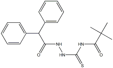 N-{[2-(2,2-diphenylacetyl)hydrazino]carbothioyl}-2,2-dimethylpropanamide Struktur