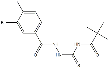 N-{[2-(3-bromo-4-methylbenzoyl)hydrazino]carbothioyl}-2,2-dimethylpropanamide|