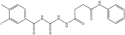 N-{[2-(4-anilino-4-oxobutanoyl)hydrazino]carbothioyl}-3-iodo-4-methylbenzamide