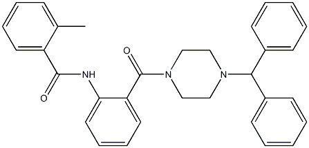 N-{2-[(4-benzhydryl-1-piperazinyl)carbonyl]phenyl}-2-methylbenzamide Struktur