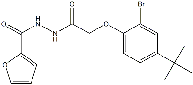 N'-{2-[2-bromo-4-(tert-butyl)phenoxy]acetyl}-2-furohydrazide Structure