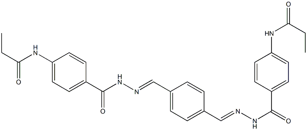 N-{4-[(2-{(E)-[4-({(E)-2-[4-(propionylamino)benzoyl]hydrazono}methyl)phenyl]methylidene}hydrazino)carbonyl]phenyl}propanamide,,结构式