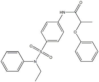 N-{4-[(ethylanilino)sulfonyl]phenyl}-2-phenoxypropanamide 化学構造式