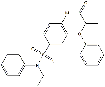 N-{4-[(ethylanilino)sulfonyl]phenyl}-2-phenoxypropanamide 结构式