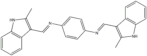 N-[(E)-(2-methyl-1H-indol-3-yl)methylidene]-N-(4-{[(E)-(2-methyl-1H-indol-3-yl)methylidene]amino}phenyl)amine Structure