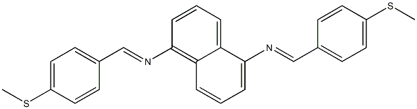 N-{(E)-[4-(methylsulfanyl)phenyl]methylidene}-N-[5-({(E)-[4-(methylsulfanyl)phenyl]methylidene}amino)-1-naphthyl]amine Structure