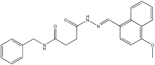 N-benzyl-4-{2-[(E)-(4-methoxy-1-naphthyl)methylidene]hydrazino}-4-oxobutanamide,,结构式