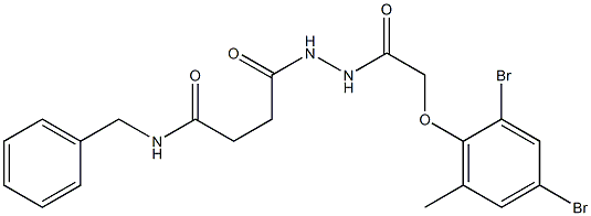 N-benzyl-4-{2-[2-(2,4-dibromo-6-methylphenoxy)acetyl]hydrazino}-4-oxobutanamide Structure