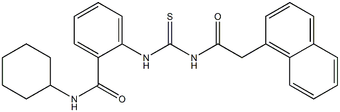 N-cyclohexyl-2-[({[2-(1-naphthyl)acetyl]amino}carbothioyl)amino]benzamide 结构式