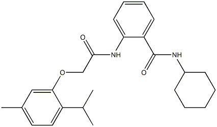 N-cyclohexyl-2-{[2-(2-isopropyl-5-methylphenoxy)acetyl]amino}benzamide Structure