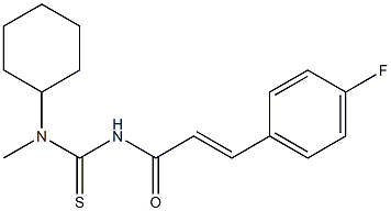 N-cyclohexyl-N'-[(E)-3-(4-fluorophenyl)-2-propenoyl]-N-methylthiourea Structure