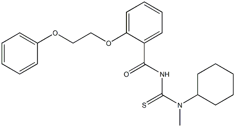 N-cyclohexyl-N-methyl-N'-[2-(2-phenoxyethoxy)benzoyl]thiourea Struktur