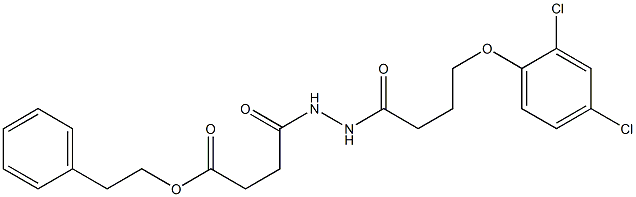 phenethyl 4-{2-[4-(2,4-dichlorophenoxy)butanoyl]hydrazino}-4-oxobutanoate,,结构式