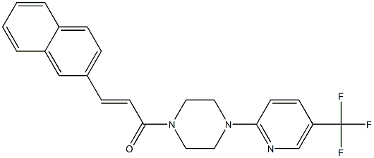 (E)-3-(2-naphthyl)-1-{4-[5-(trifluoromethyl)-2-pyridinyl]piperazino}-2-propen-1-one,,结构式