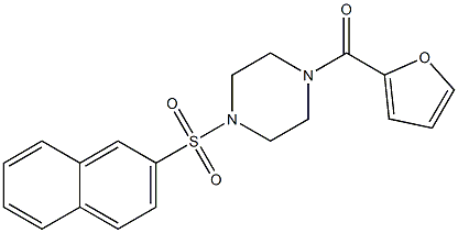 2-furyl[4-(2-naphthylsulfonyl)piperazino]methanone Struktur