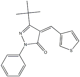 3-(tert-butyl)-1-phenyl-4-[(Z)-3-thienylmethylidene]-1H-pyrazol-5-one Structure