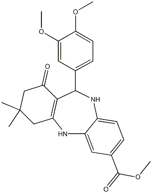  methyl 11-(3,4-dimethoxyphenyl)-3,3-dimethyl-1-oxo-2,3,4,5,10,11-hexahydro-1H-dibenzo[b,e][1,4]diazepine-7-carboxylate